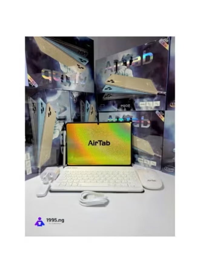 AIR TAB PG02 5G Android Tablet 10 Inch INCELL Display, 24GB RAM, 1TB Storage, Android 15 Octa Core, Dual SIM 5G/4G, 10000mAh Battery, 36MP Camera, Face Unlock, OTG, Slim Black Tablet for Gaming, Work & Study - Image 1